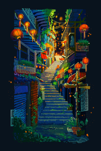 Lantern Alley Art Print