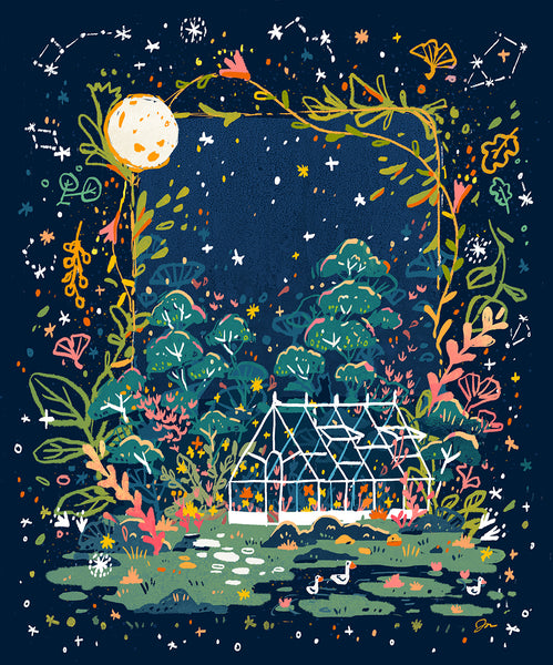Night Greenhouse Print